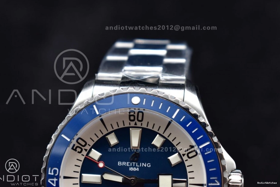 Automatic Blue Edition Bracelet Dial 482 on 44 Blue Bezel Ceramic Thermal SS A SuperOcean TF 1:1 Best White 0820